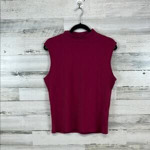 NWT Grace + Emma Sleeveless Mock Neck Ribbed Top Women’s Size XL